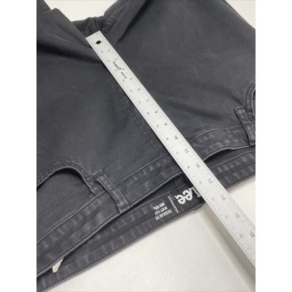 Lee Jeans Black Women 20 L Regular Fit Mid-rise Boot Cut Denim Raw Hem Goth Punk - Picture 10 of 14